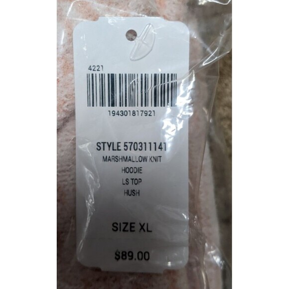 Wmn's NWT~SOMA Weekend Marshmallow Knit Hooded Sweater in Light Pink (Hush) XL - Picture 5 of 5
